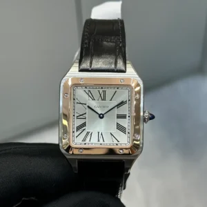 Cartier Santos Two Tone Diamond Bezel Model e.g. W2SA0008
