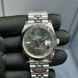 Datejust 41mm 126334 Slate Wimbledon Dial   Green Roman Numerals  Jubilee Bracelet