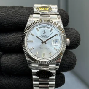 Ice Blue Dial   Fluted Bezel  President Bracelet Luxury Watch