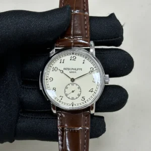 Patek Philippe Calatrava Ref 5127G 18K white gold  cream enamel dial vintage style dress watch edition