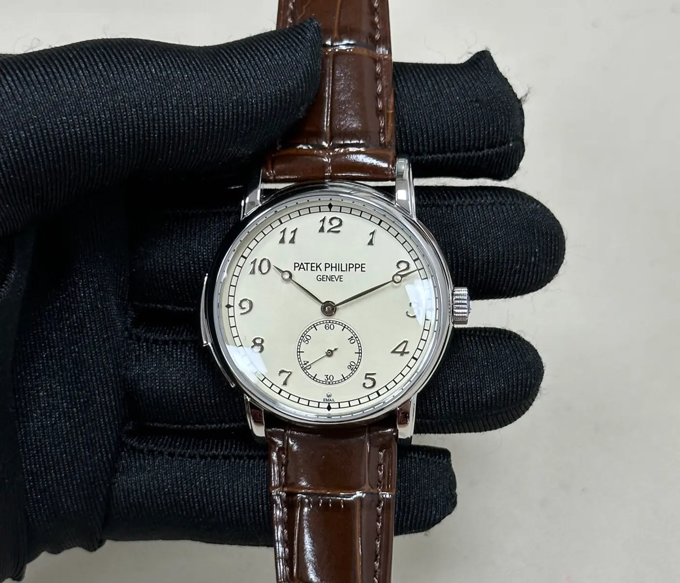 Patek Philippe Calatrava Ref 5127G 18K white gold cream enamel dial vintage style dress watch edition