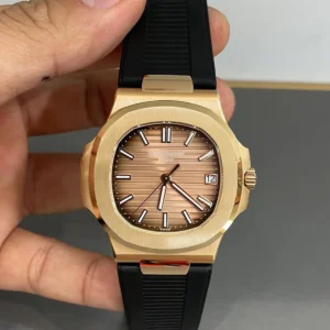 Patek Philippe Nautilus 57111R 013 18K rose gold  peach sunburst dial black rubber strap edition
