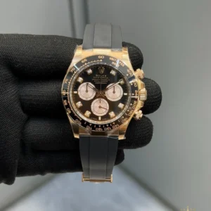 Rolex Daytona Everose Gold Black Diamond Dial Oysterflex