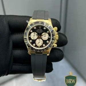 Rolex Daytona Yellow Gold Diamond Dial Oysterflex Watch